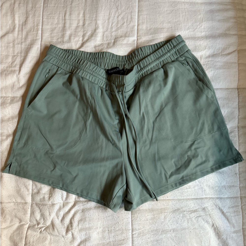 Cynthia Rowley Olive Athletic Shorts